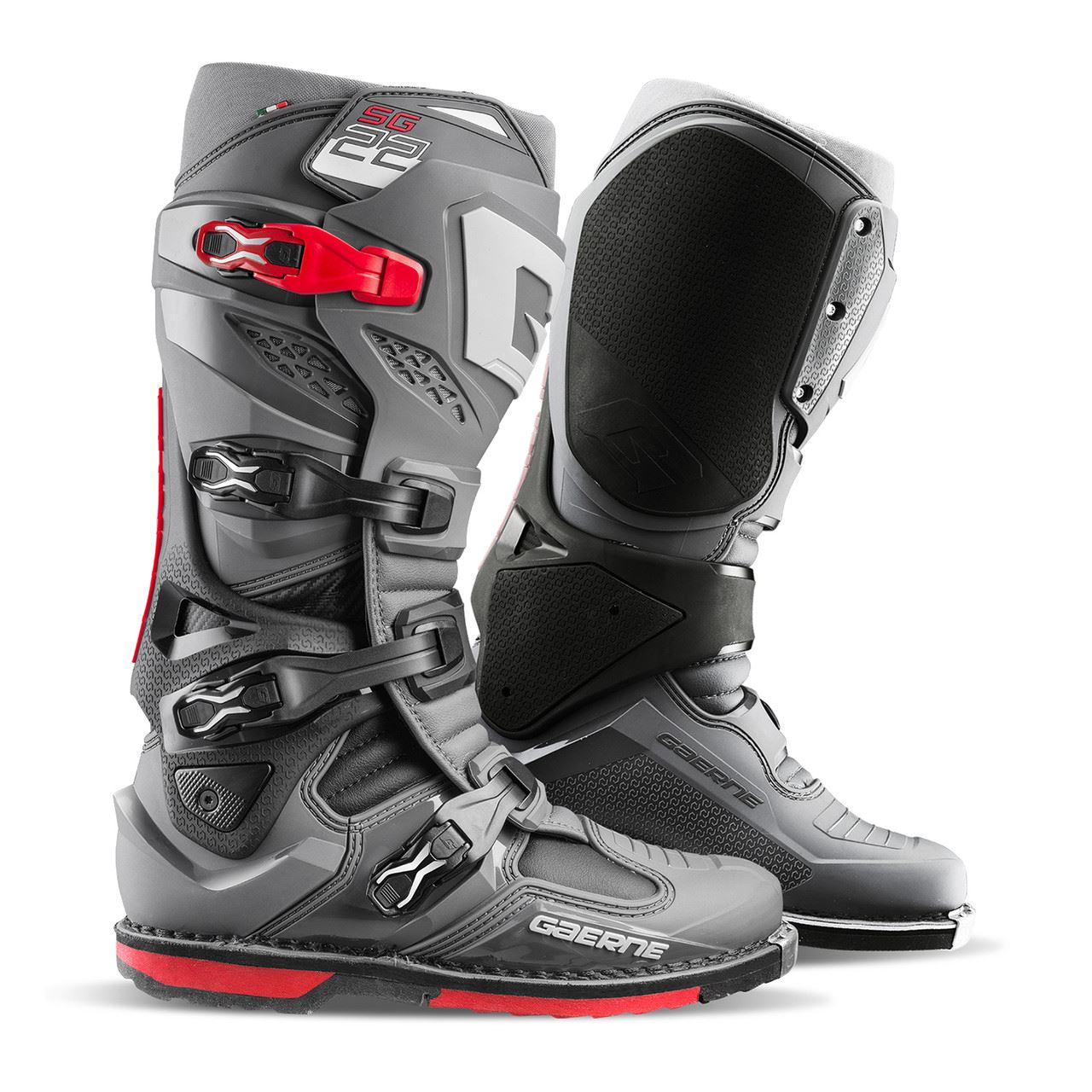 Gaerne SG22 Motocross Boots Anthracite Red